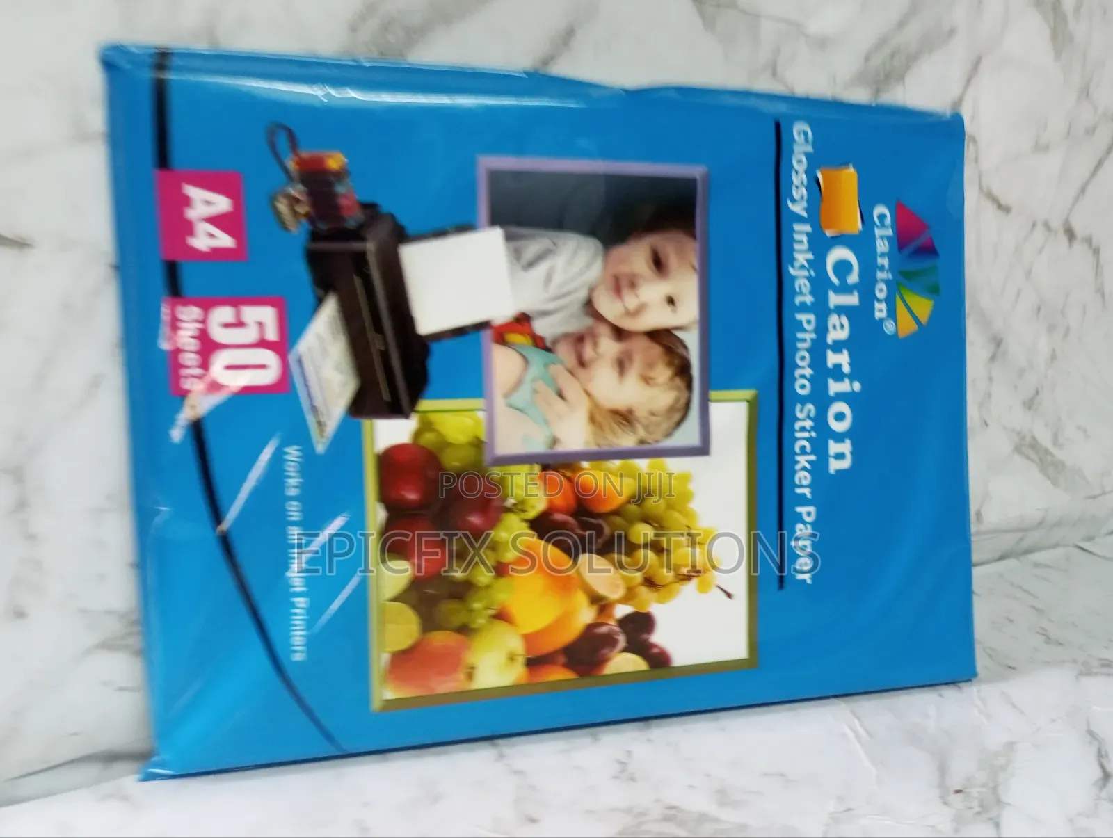 Clarion Glossy Inkjet Photo Stickers (50 Sheets)