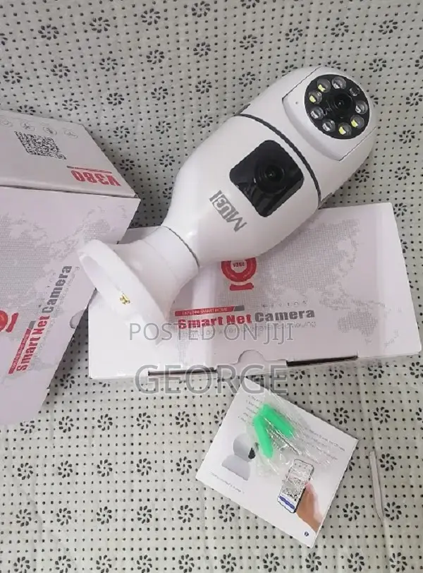 ~^ Dual Lens Camera PTZ Nanny Camera Bulb V380 Bulb