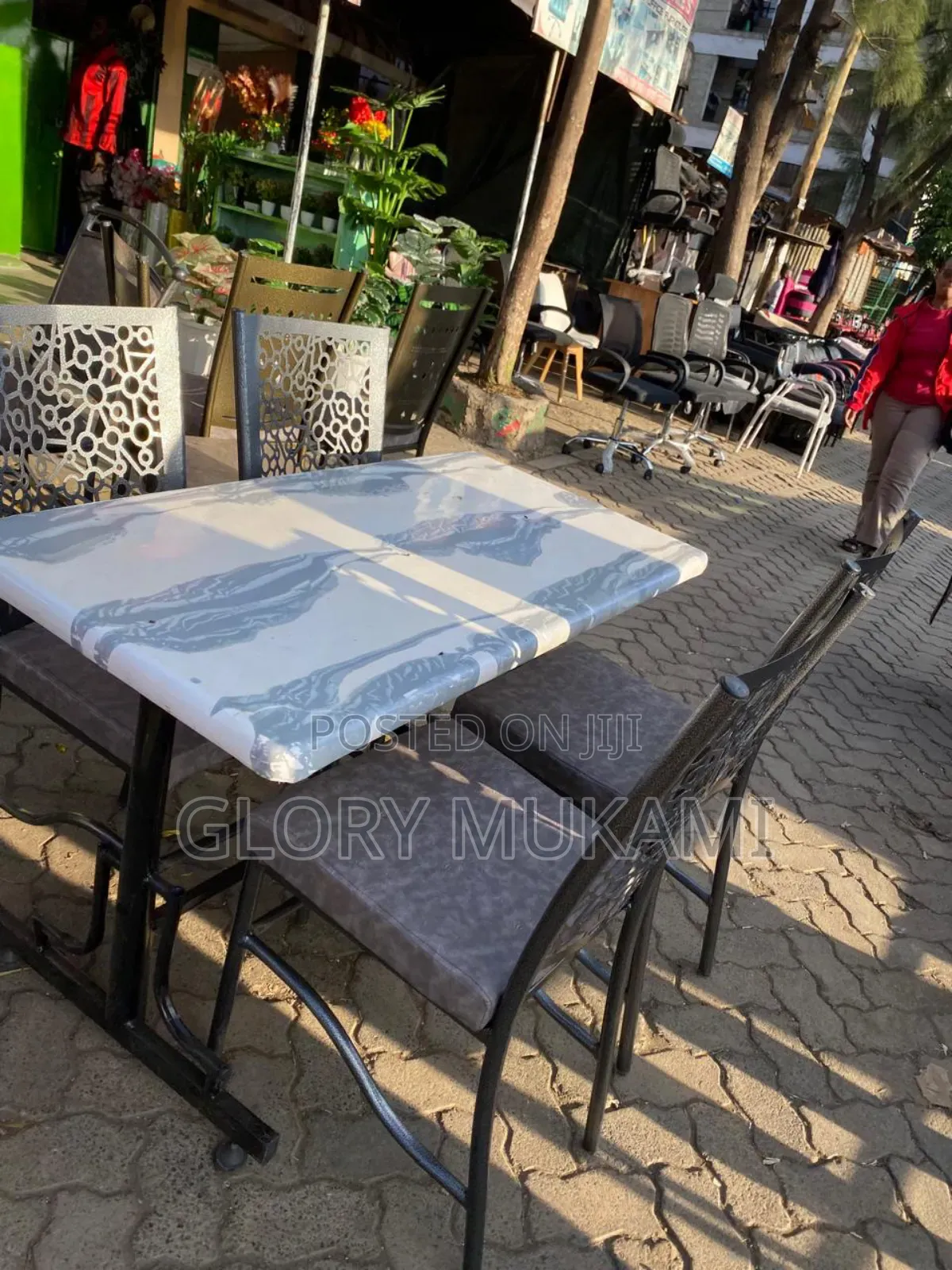 White Marble Dining Set