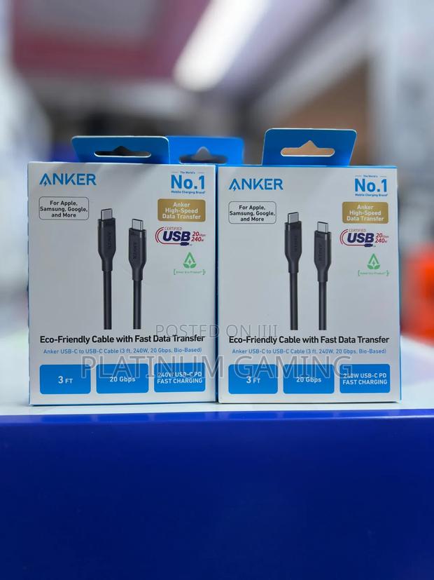 Anker USB-C to USB-C Cable (3 Ft, 240W, 20 Gbps, Bio-Based) - thumbnail 2