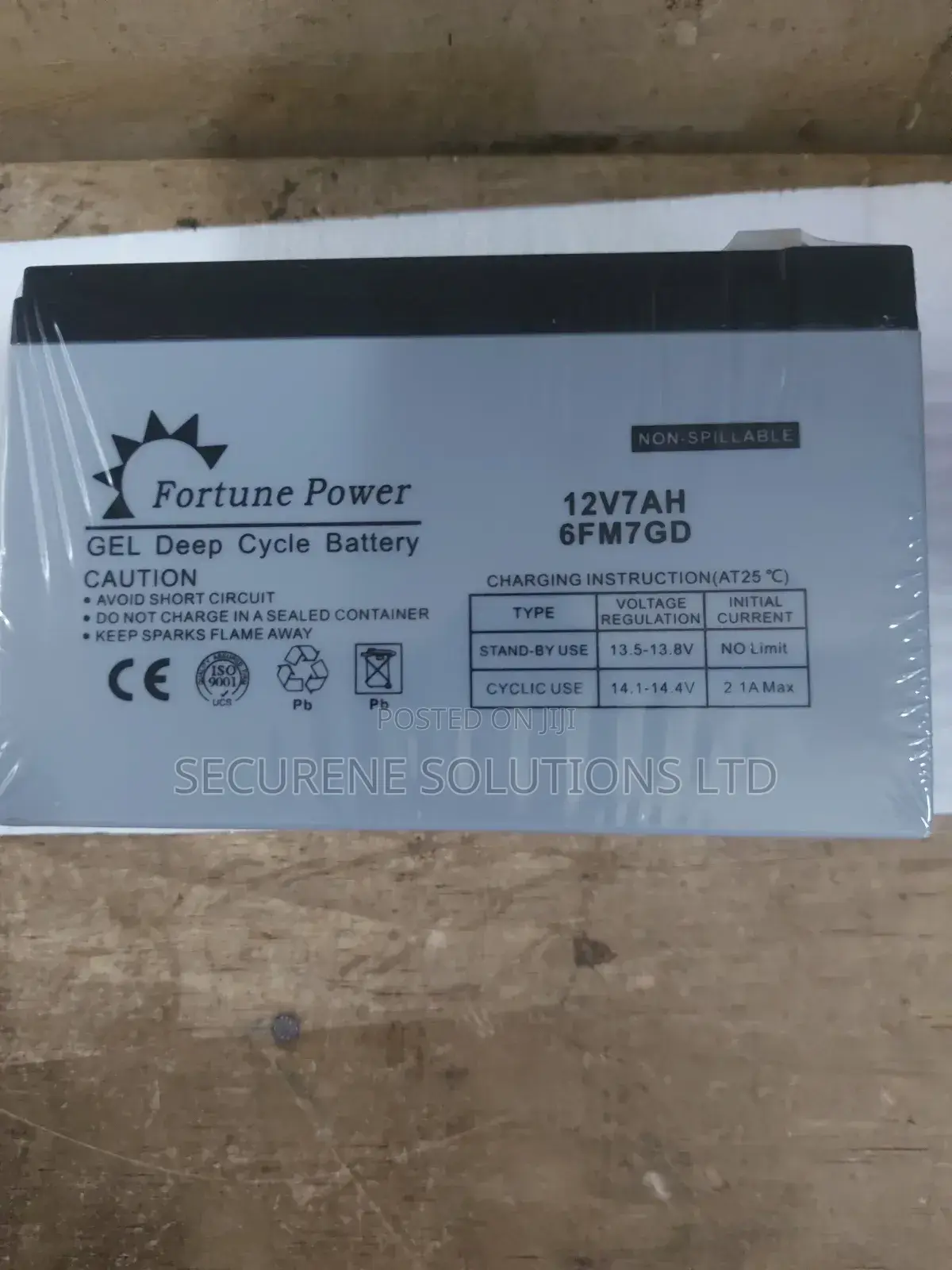 Fortune Power 12V 7ah Gel Deep Cycle Battery.