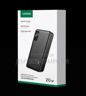 UGREEN 10000mah 20W Two-Way Fast Charging Power Bank - Black