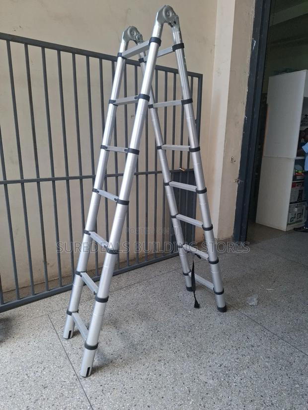 Aluminium Double Telescopic Ladder-(1.9+1.9mtrs) - main view