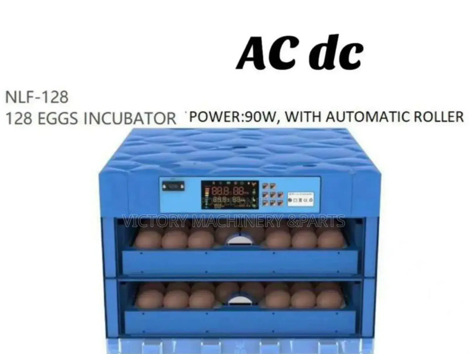 Acdc 128 Egg Incubators 90W With Automatic Roller
