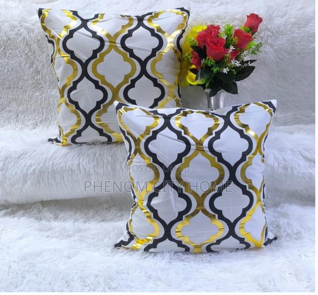 Black Gold and Grey Patterned Throwpillow Covers