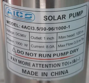 Solar Deep Well Submersible Water 120m 1000w