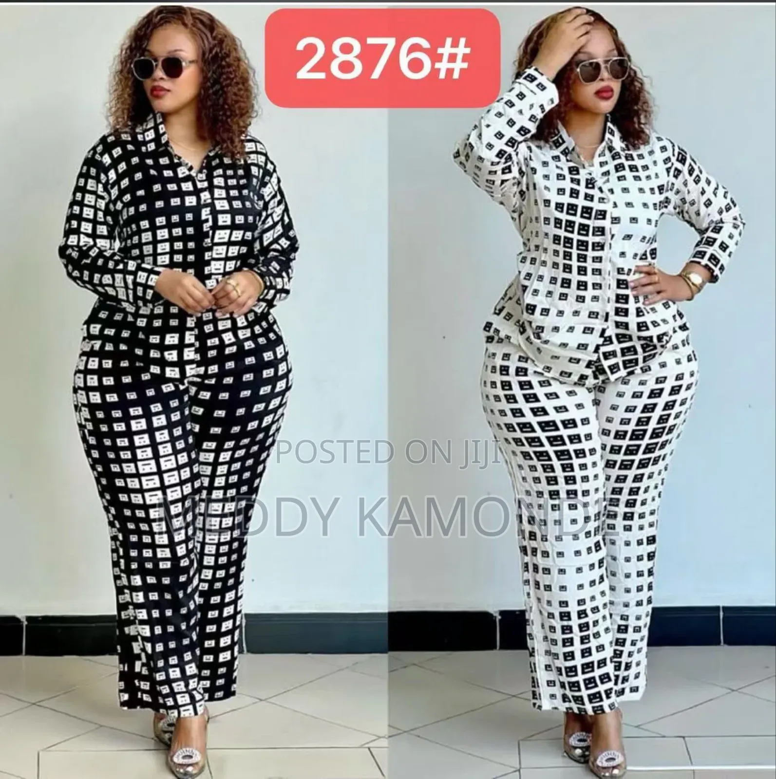 2pc Blue White Suit