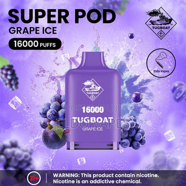 Tugboat Super 16000 Puffs Pod - Grape Ice