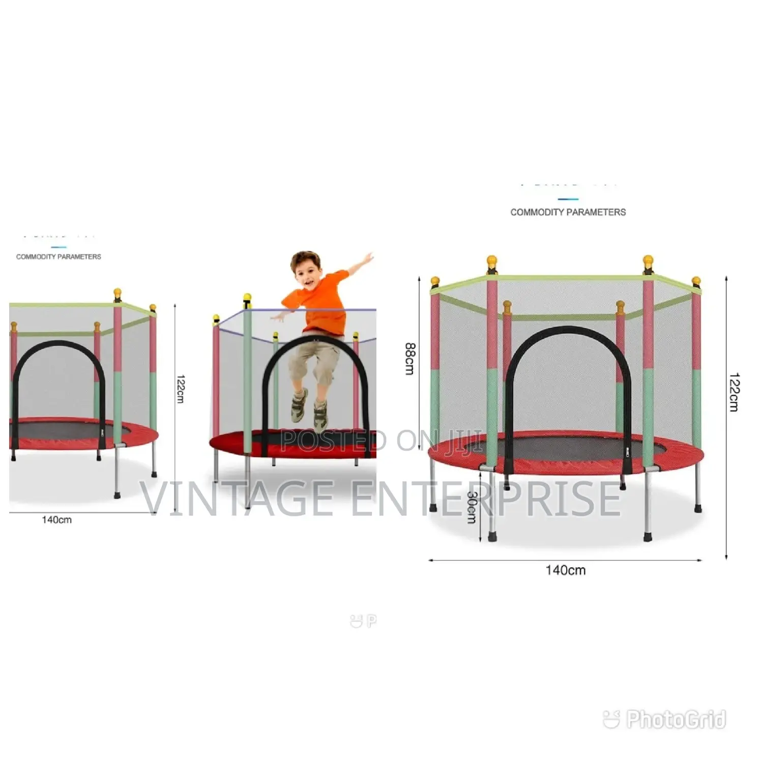 Portable Trampoline With Safety Net for Kids