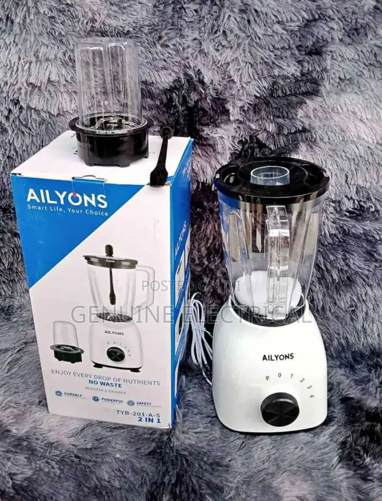 2 in 1 Ailyons Blender With Grinder Machine White