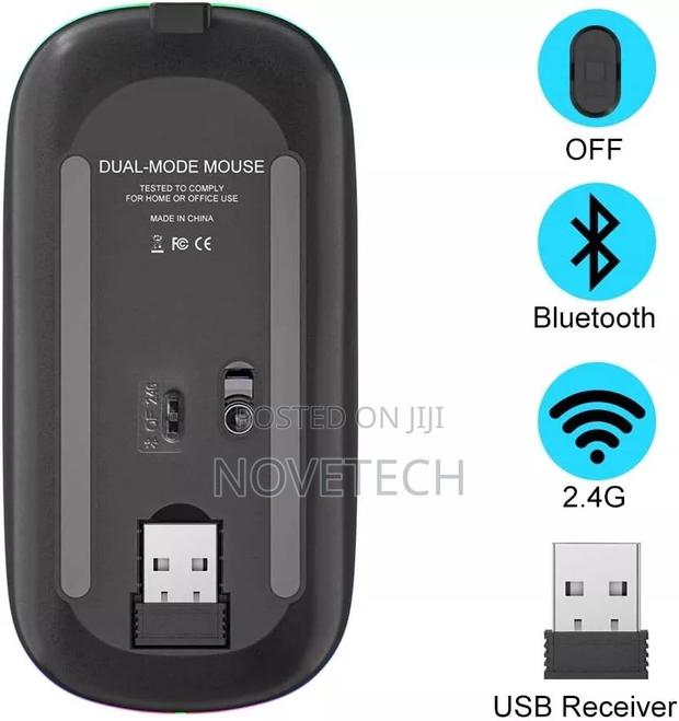 Wireless Bluetooth Dual Mode Mouse Rechargeable RGB Laptop - main view