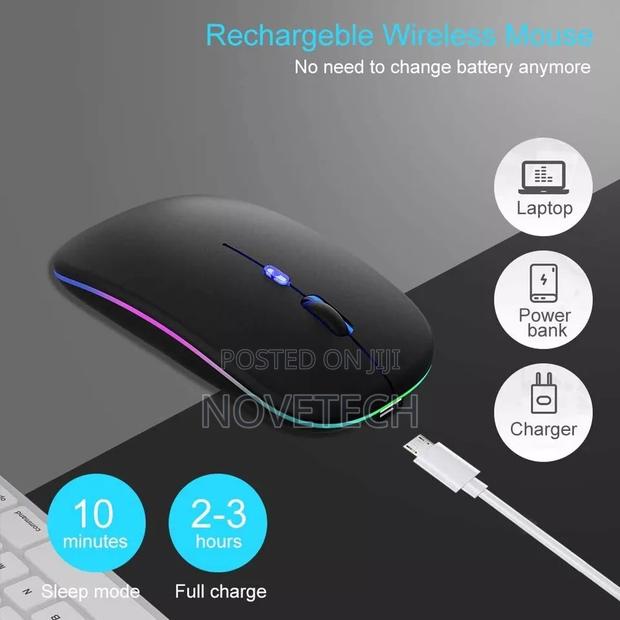 Wireless Bluetooth Dual Mode Mouse Rechargeable RGB Laptop - thumbnail 2