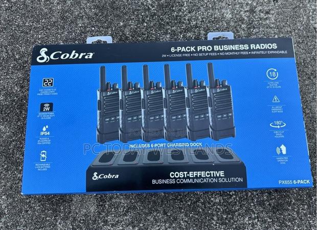 Cobra Px655-Bch6 6-Pack Pro Business Radios W/ Charging Dock