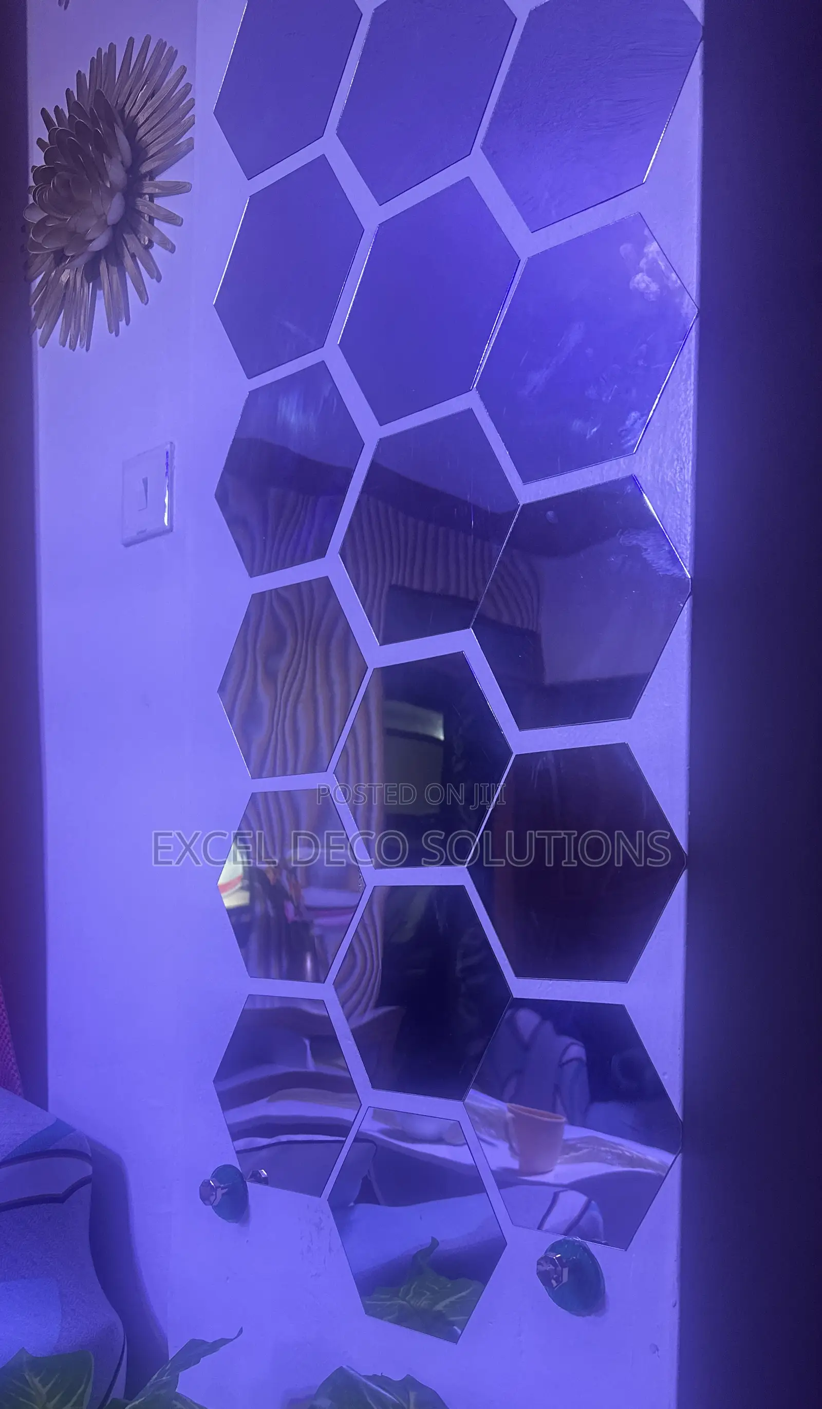 Acrylic 3d Wall Mirrors Hexagon Shape