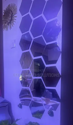 Acrylic 3d Wall Mirrors Hexagon Shape