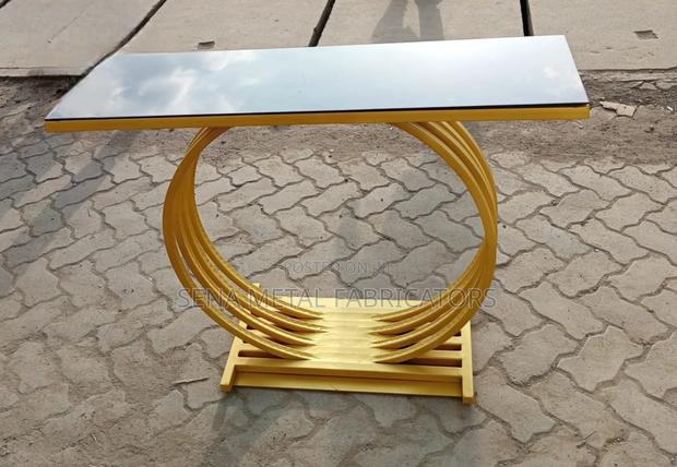 Modern Console Table With Glass Top.