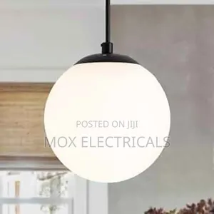 Frosted Opal White Ball Industrial Ceiling Lamp