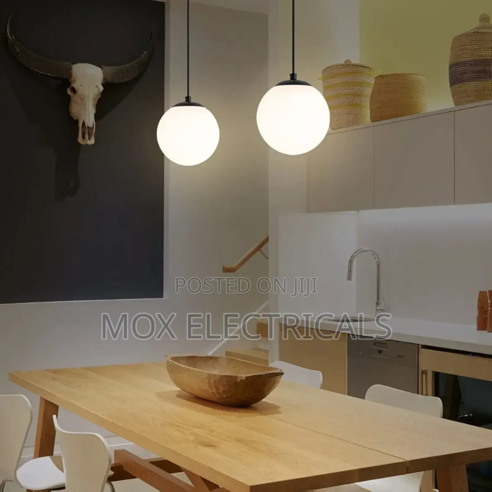 Frosted Opal White Ball Industrial Ceiling Lamp