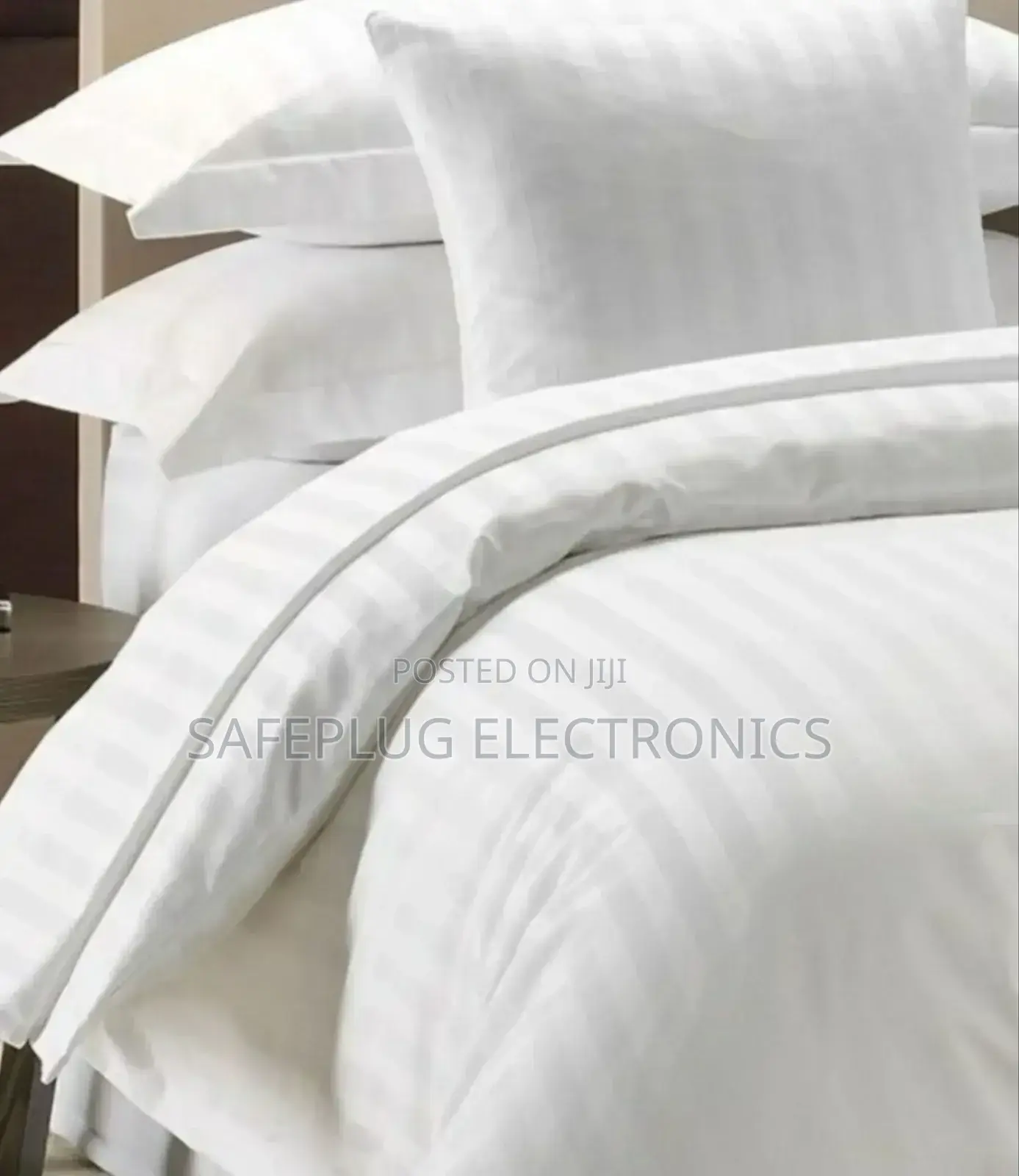 6×6 Cotton White Stripped Duvet Cover