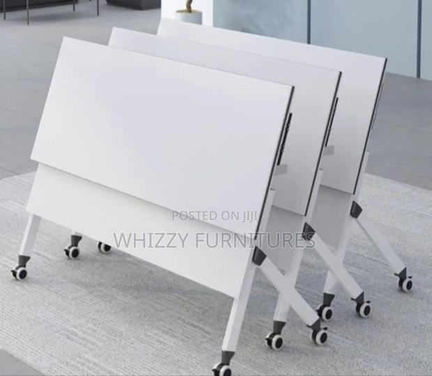 White Study Table (Foldable - main view