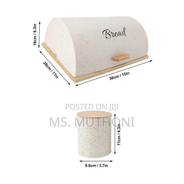 Bamboo Base Semi Circular Flip Bread Bin - thumbnail 4