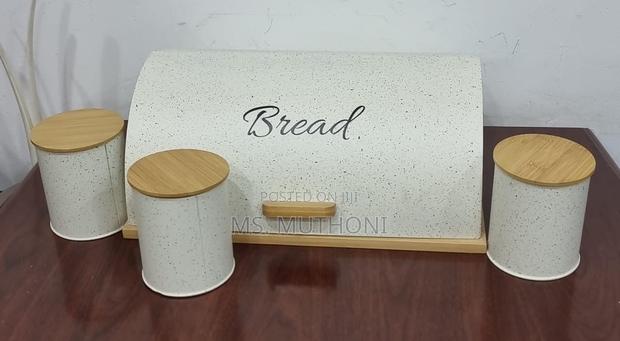 Bamboo Base Semi Circular Flip Bread Bin - thumbnail 3