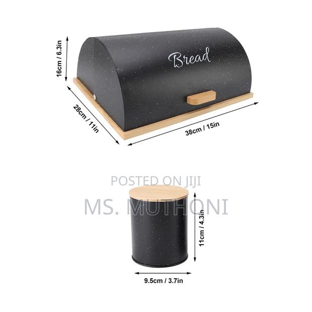 Bamboo Base Semi Circular Flip Bread Bin - thumbnail 5