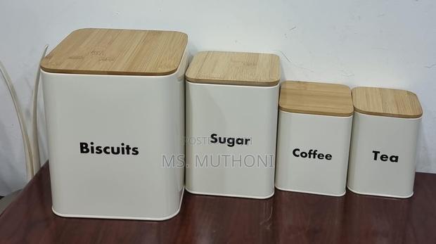 4in1 Galvanized Metallic Organizer Set Bamboo Lids - thumbnail 2