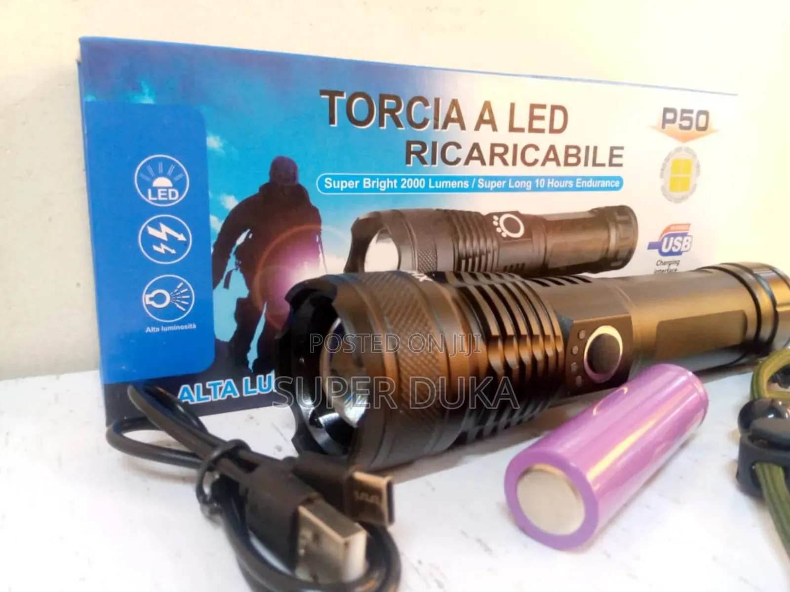 Led Rechargeable P50 Torch. Super Bright.10hrs +