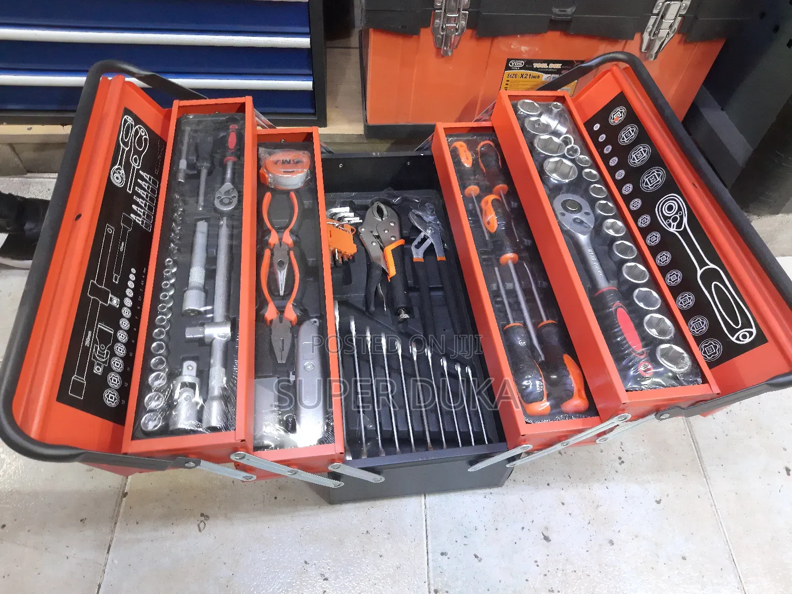 Tool Box.85 Piece Set.Wrench.Sockets.Box Spanner.Chromium