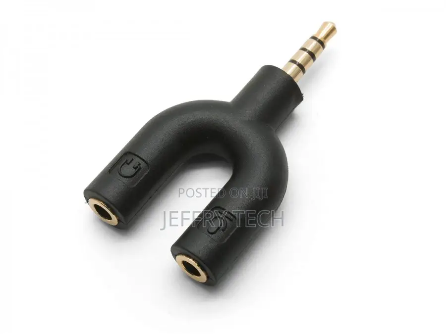 4-Pole TRRS to 3.5mm Stereo Mic Adapter (Male to 2x Female
