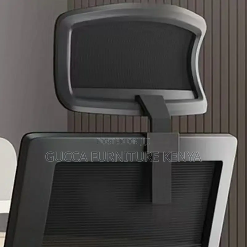 Office Chairs: Contemporary Black Upholstery Headrest Chair