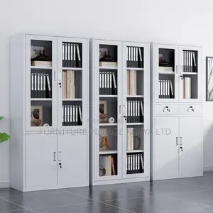 Office Cabinet Metallic Freestanding 2-Wide Storage Cabinet