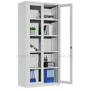 Office Cabinet Metallic Freestanding 2-Wide Storage Cabinet