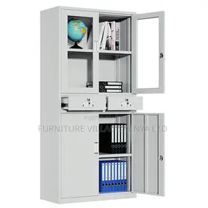 Office Cabinet Metallic Freestanding 2-Wide Storage Cabinet