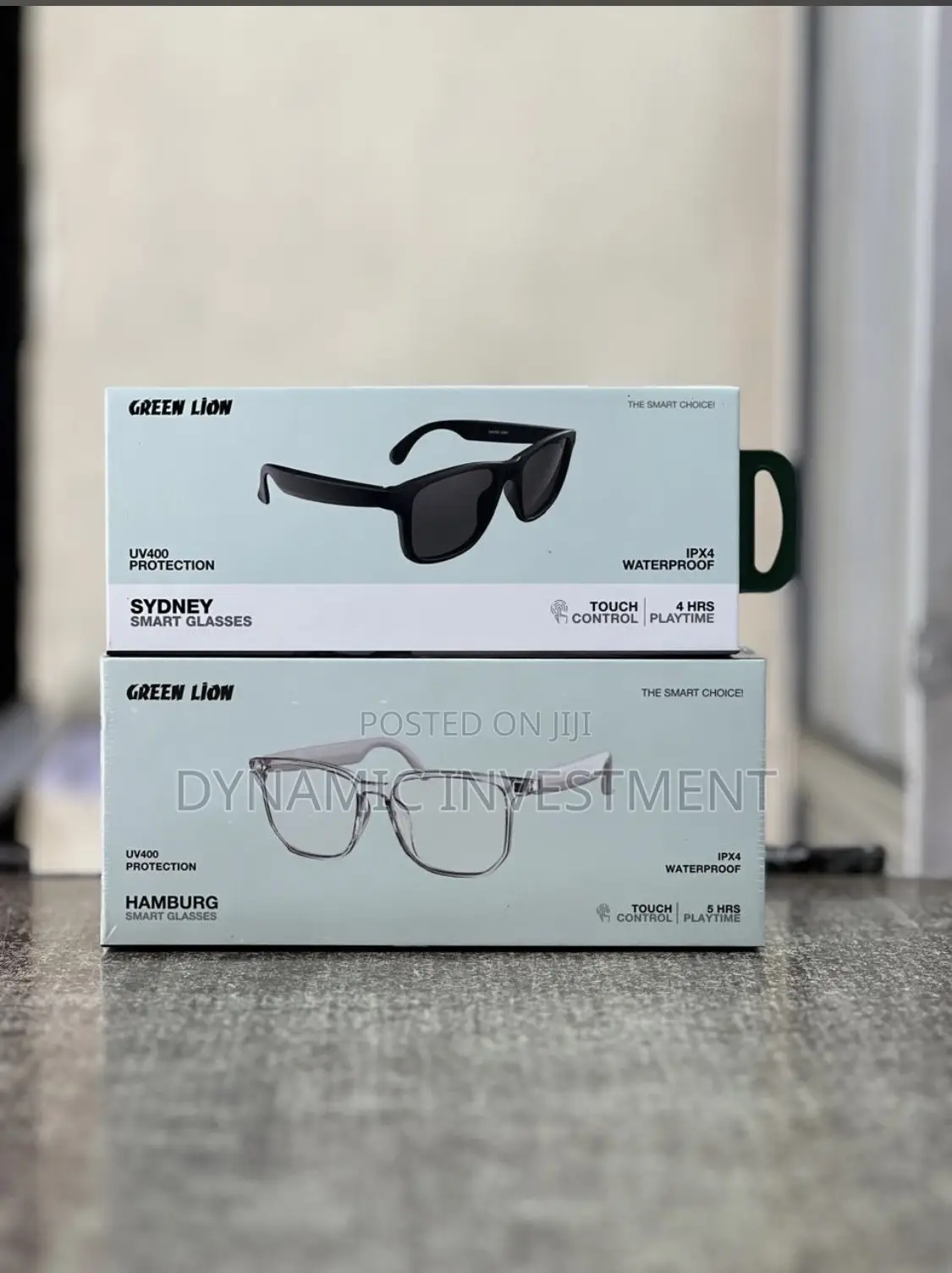 Green Lion Sydney Hamburg Smart Glasses - Black