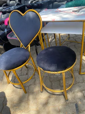 Black Velvet Puff Stool and Love Chair