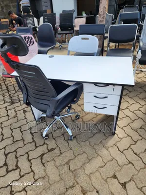 Whir Office Desk and Office Chairs