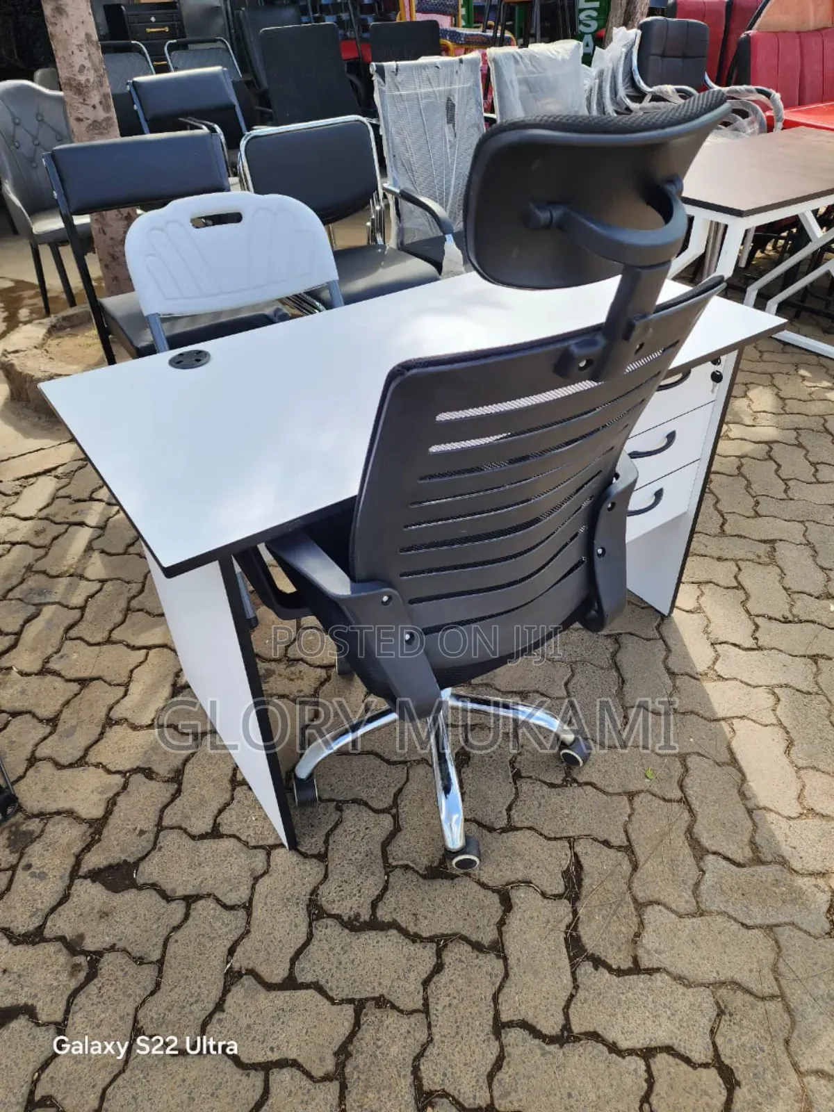 Whir Office Desk and Office Chairs
