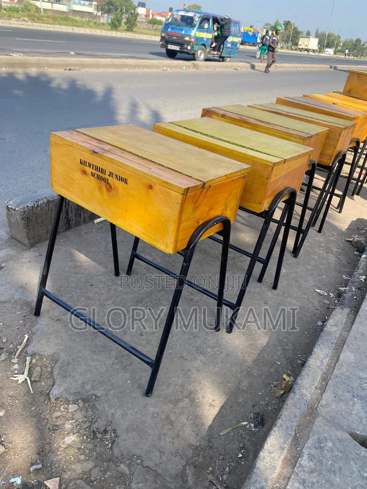 Varnished School Lockers With Label