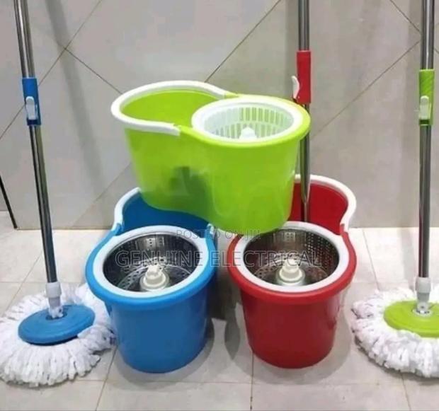 Metallic Spin Mop With Bucket - main view