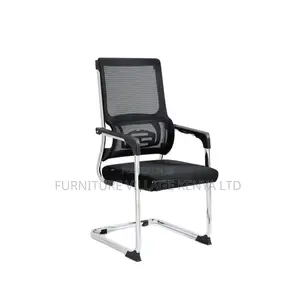 Office Seats; Mesh-Back Cantilever Boardroom Seat in Black