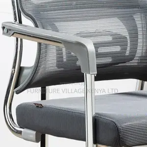 Office Seats; Mesh-Back Cantilever Boardroom Seat in Black