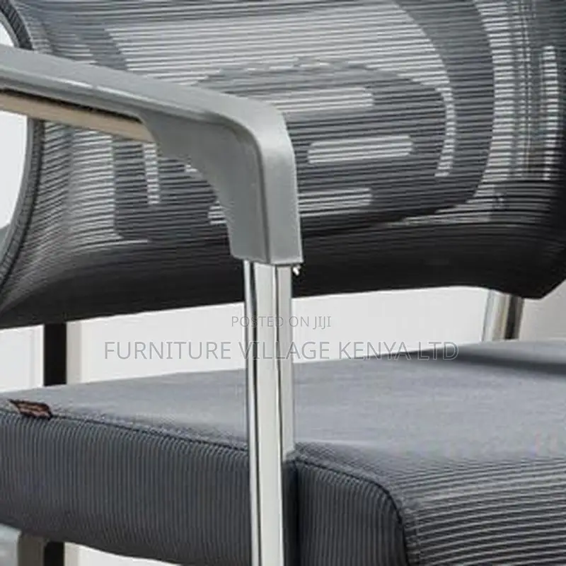 Office Seats; Mesh-Back Cantilever Boardroom Seat in Black