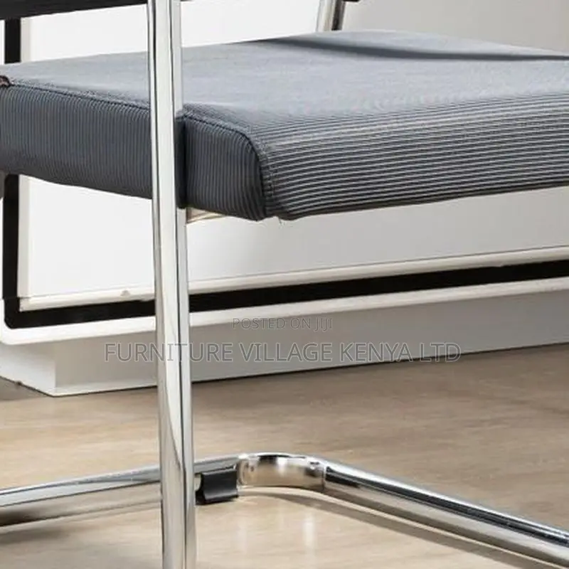 Office Seats; Mesh-Back Cantilever Boardroom Seat in Black