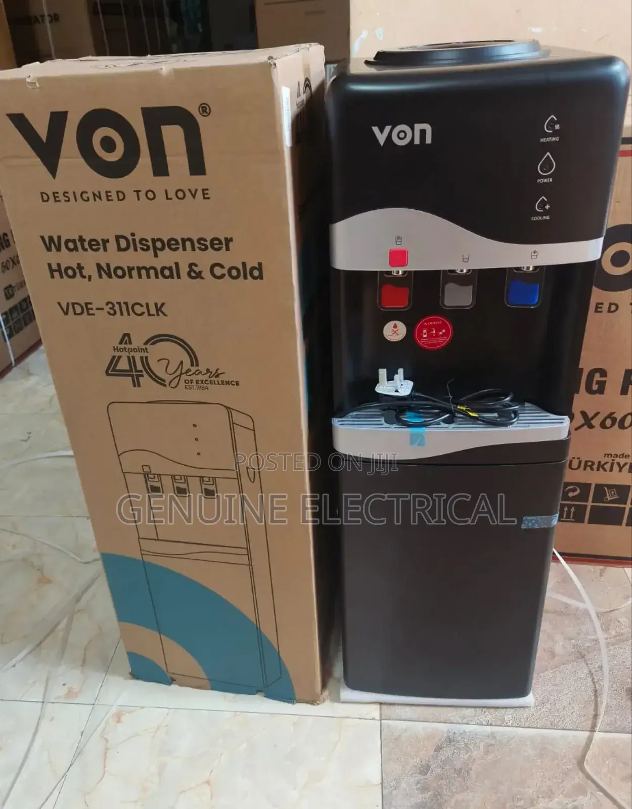 Water Dispenser, Von Black Hot,Normal N Cold Dispenser