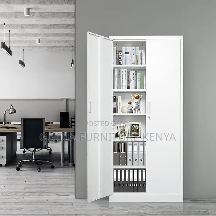 Cabinets: 2 Lockable Steel Door Home Storage Cabinet