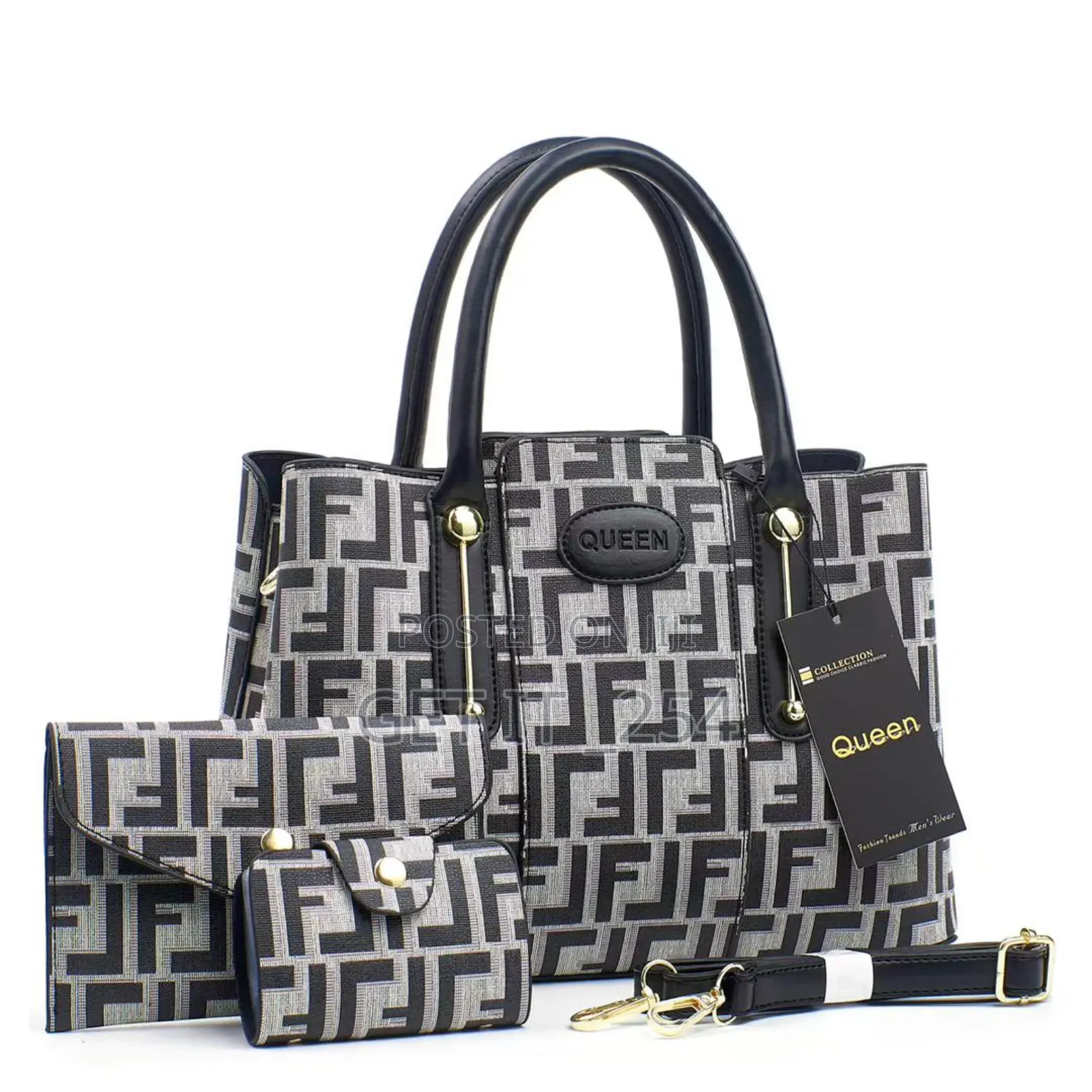 Q0128_3 3in1 Women Quality Handbag Set