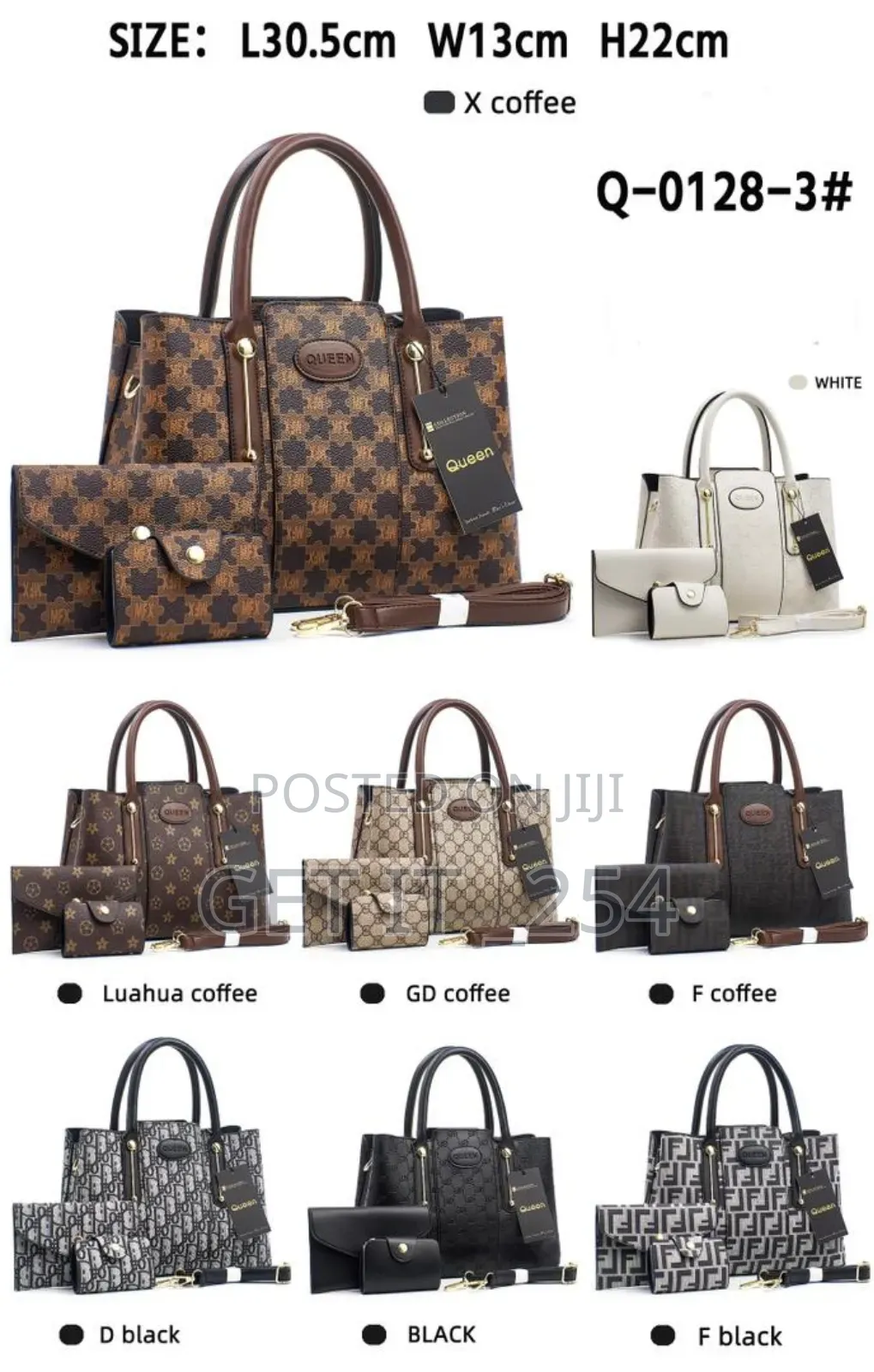 Q0128_3 3in1 Women Quality Handbag Set