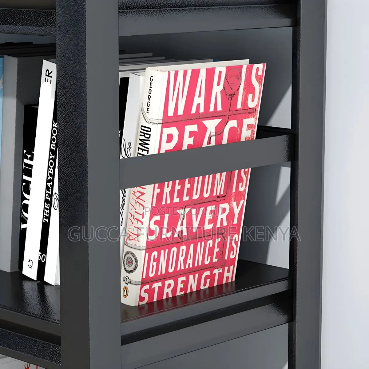 Cabinets: Metal Etagere Black Industrial Vertical Bookshelf